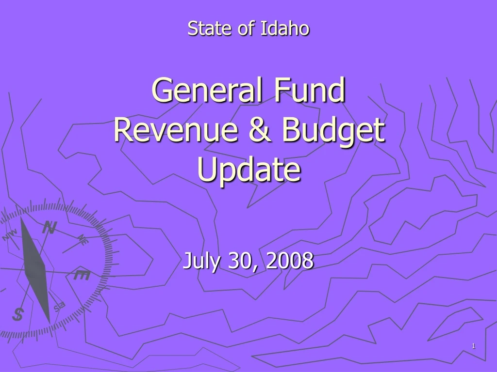 state of idaho general fund revenue budget update