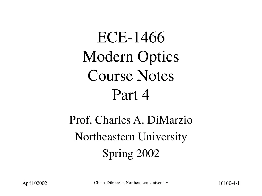 ece 1466 modern optics course notes part 4