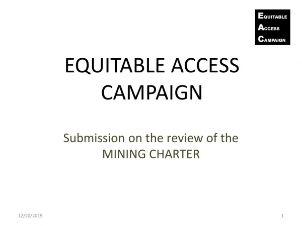 EQUITABLE ACCESS CAMPAIGN