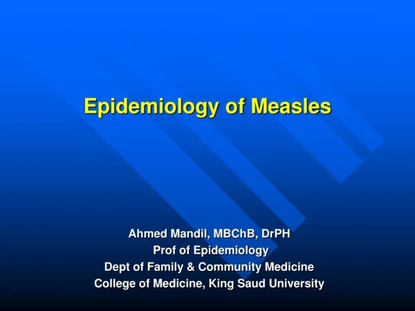 Epidemiology of Measles