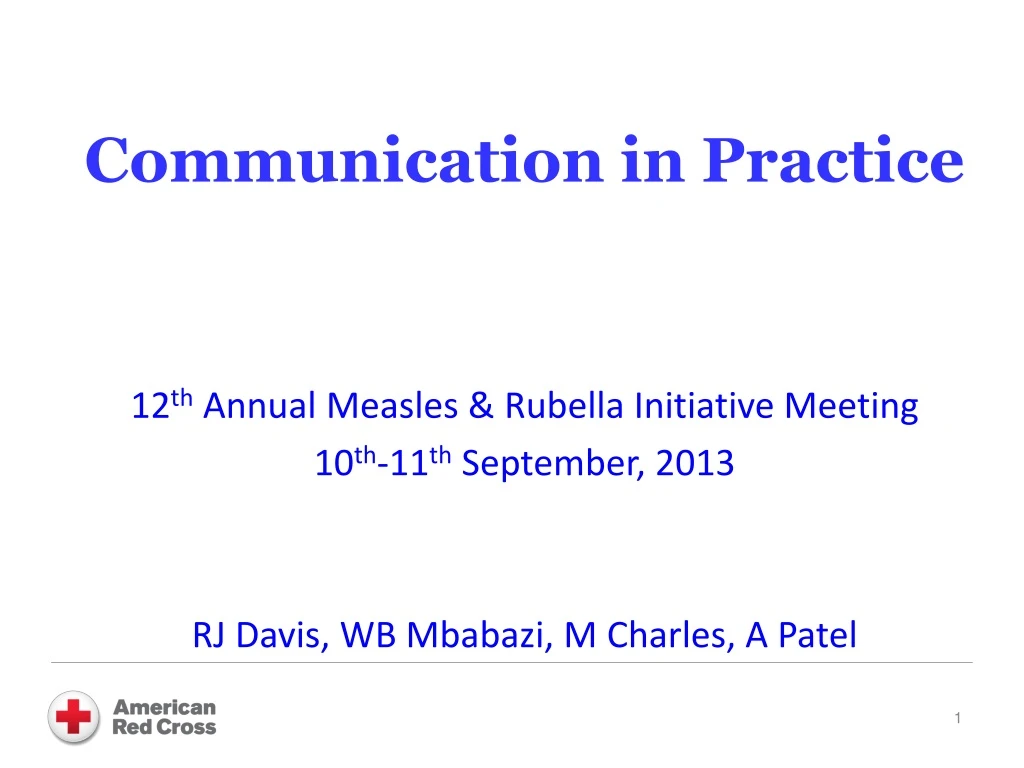 communication in practice