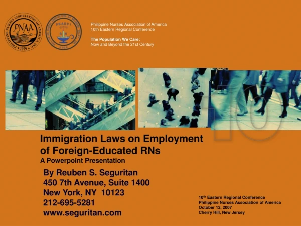 Immigration Laws on Employment  of Foreign-Educated RNs A Powerpoint Presentation