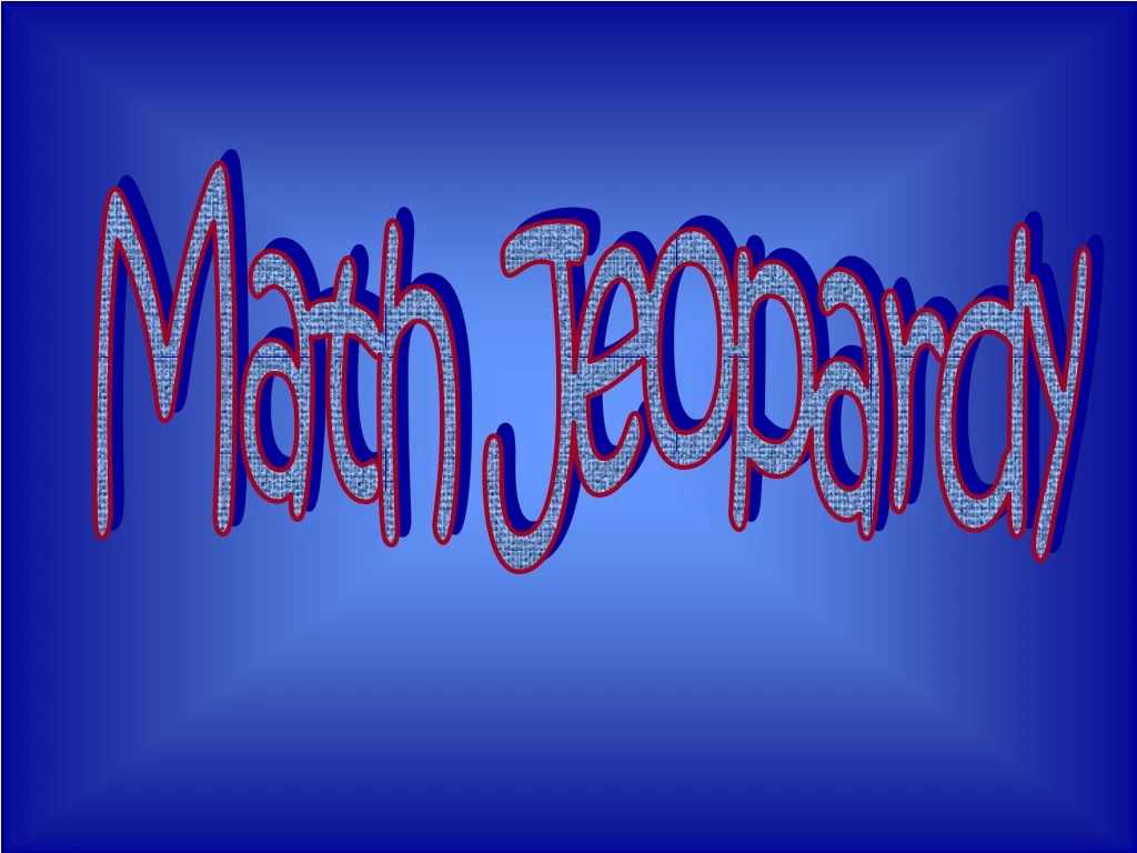 math jeopardy