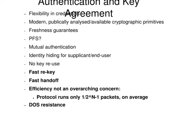 Authentication and Key Agreement