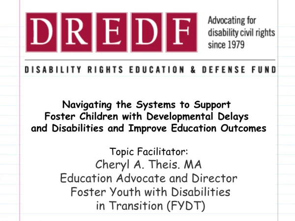 Navigating the Systems to Support  Foster Children with Developmental Delays