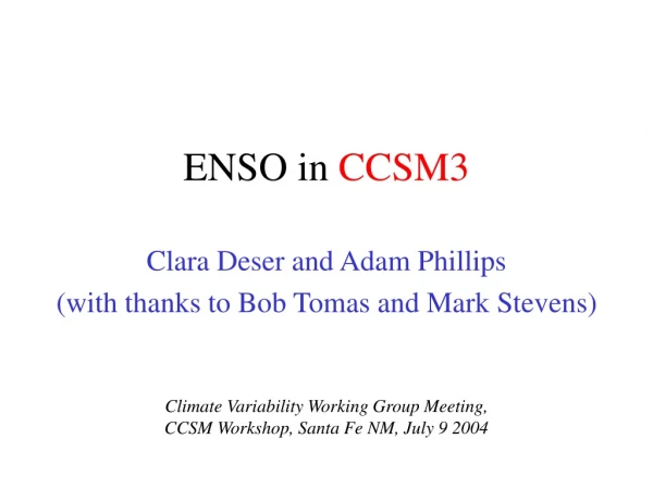 ENSO in  CCSM3