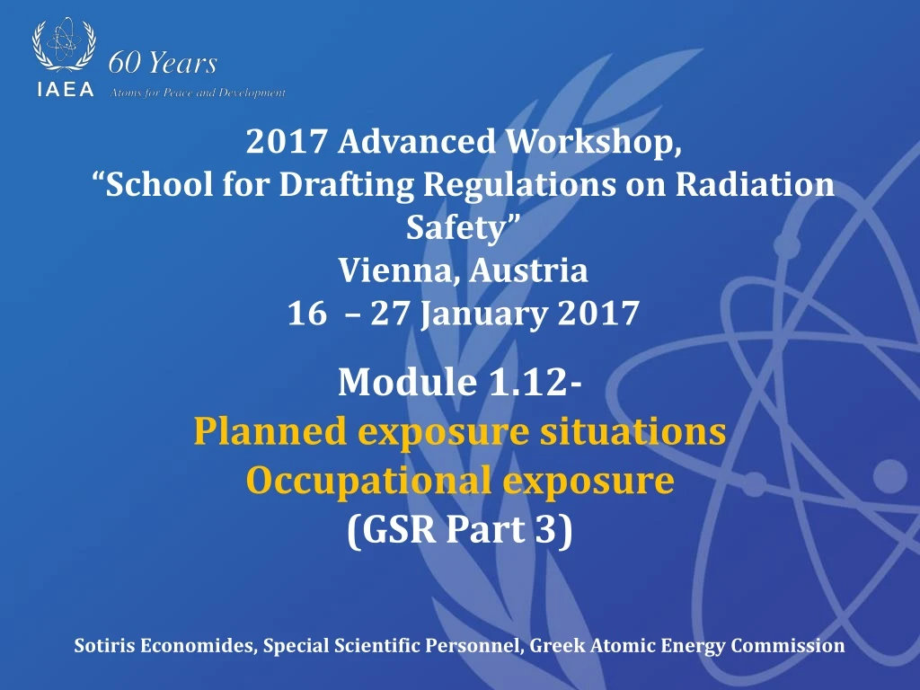 module 1 12 planned exposure situations occupational exposure gsr part 3