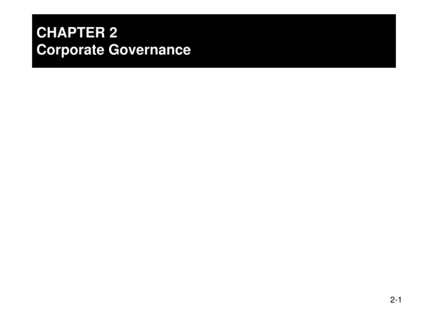 CHAPTER 2 	 Corporate Governance