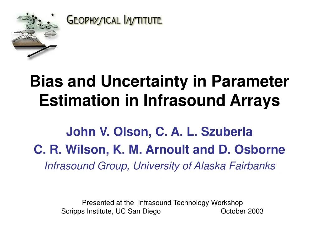 bias and uncertainty in parameter estimation in infrasound arrays