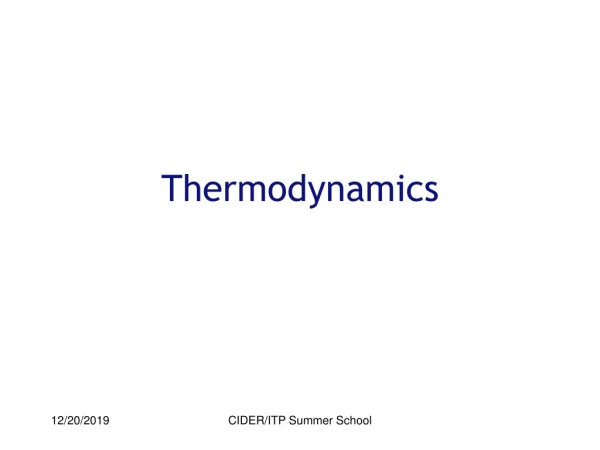 Thermodynamics