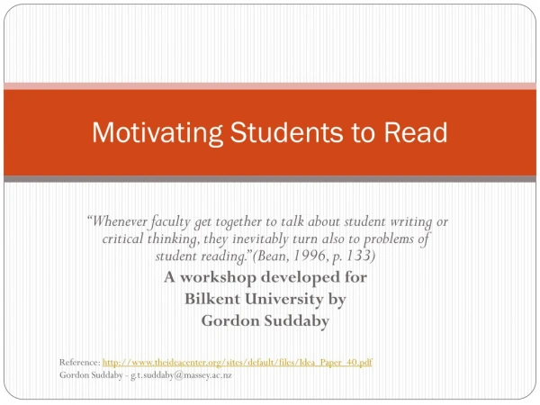 Motivating Students to Read