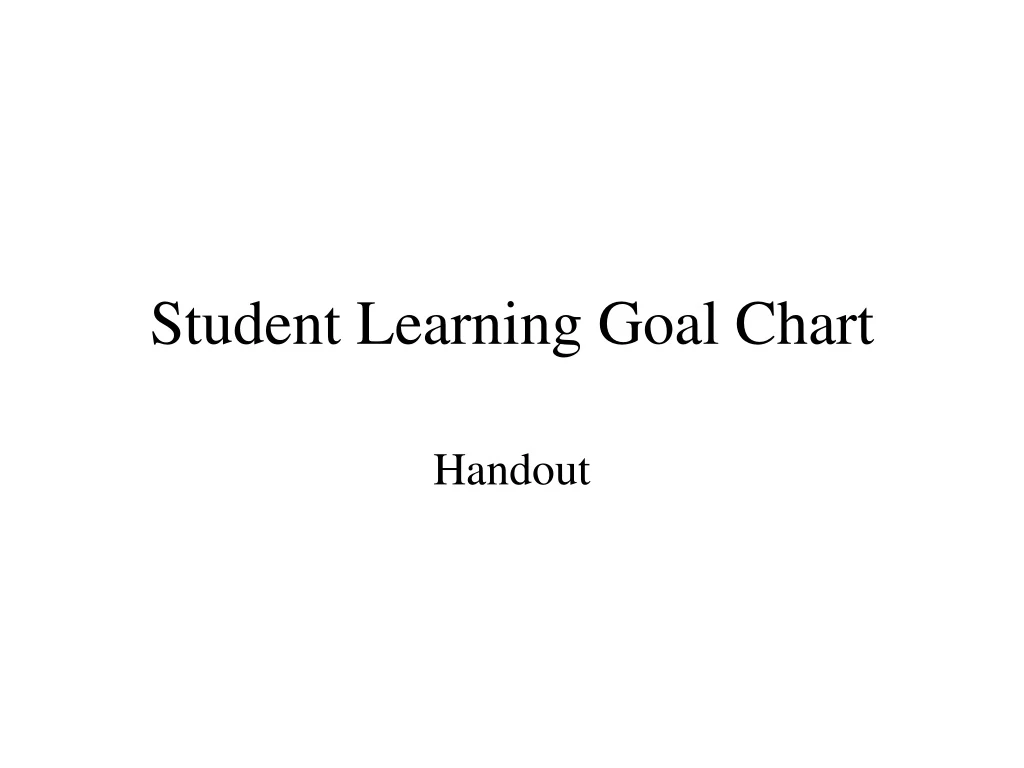 student learning goal chart