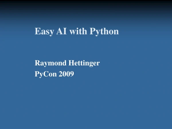 Easy AI with Python