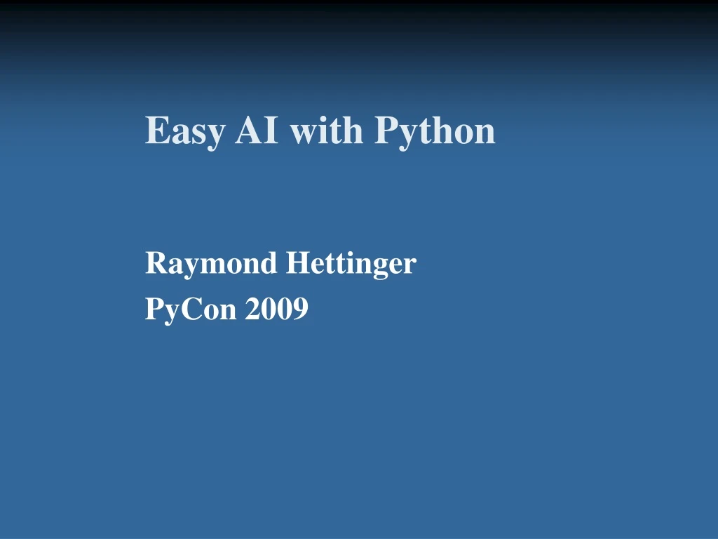 easy ai with python