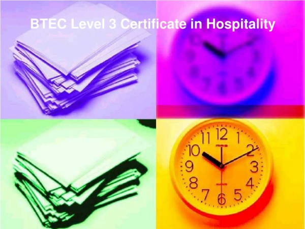 BTEC Level 3 Certificate in Hospitality