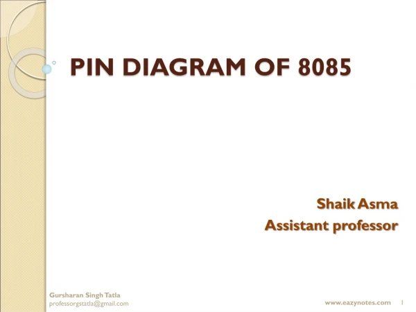 PIN DIAGRAM OF  8085