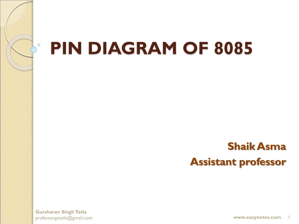 pin diagram of 8085