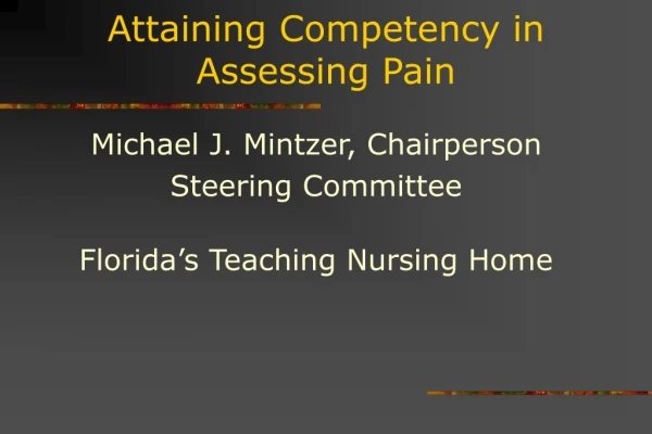 Attaining Competency in Assessing Pain