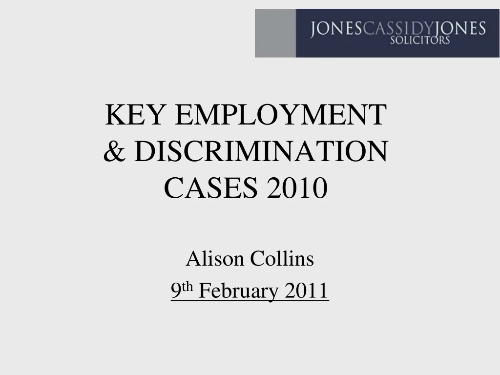 key employment discrimination cases 2010