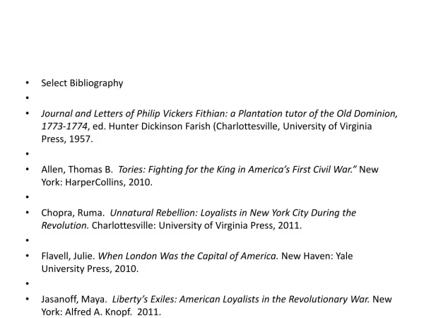 Select Bibliography