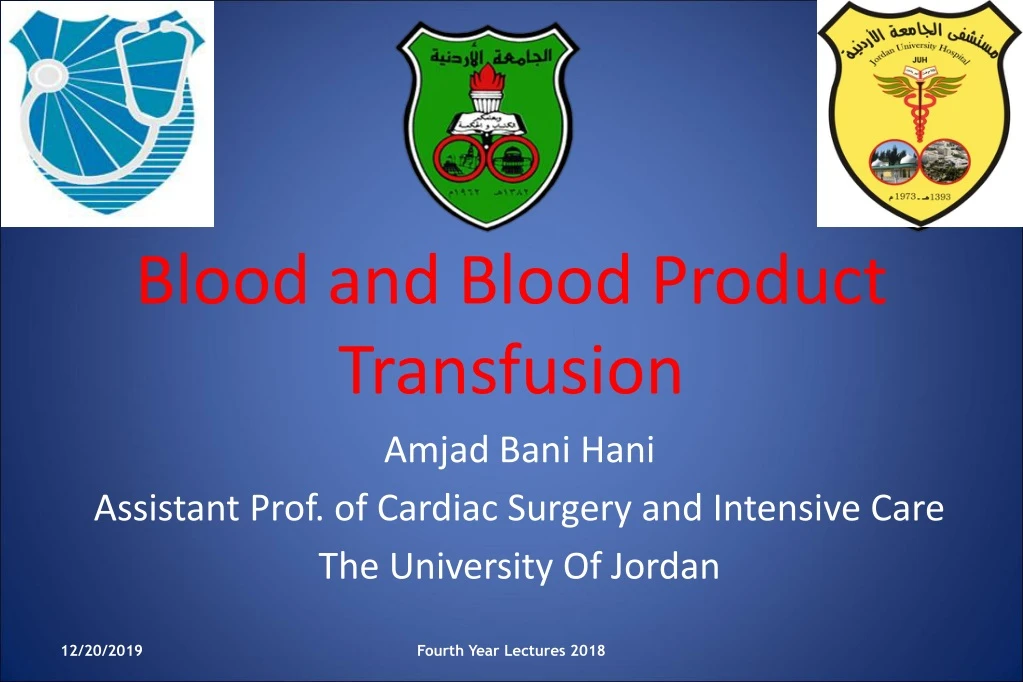 blood and blood product transfusion