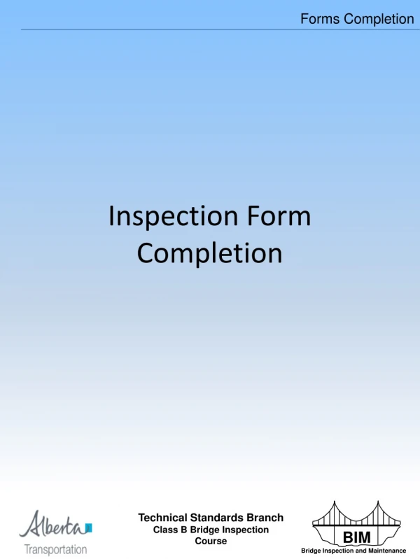 Inspection Form Completion