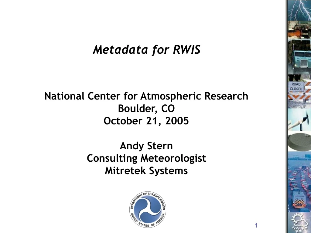 metadata for rwis