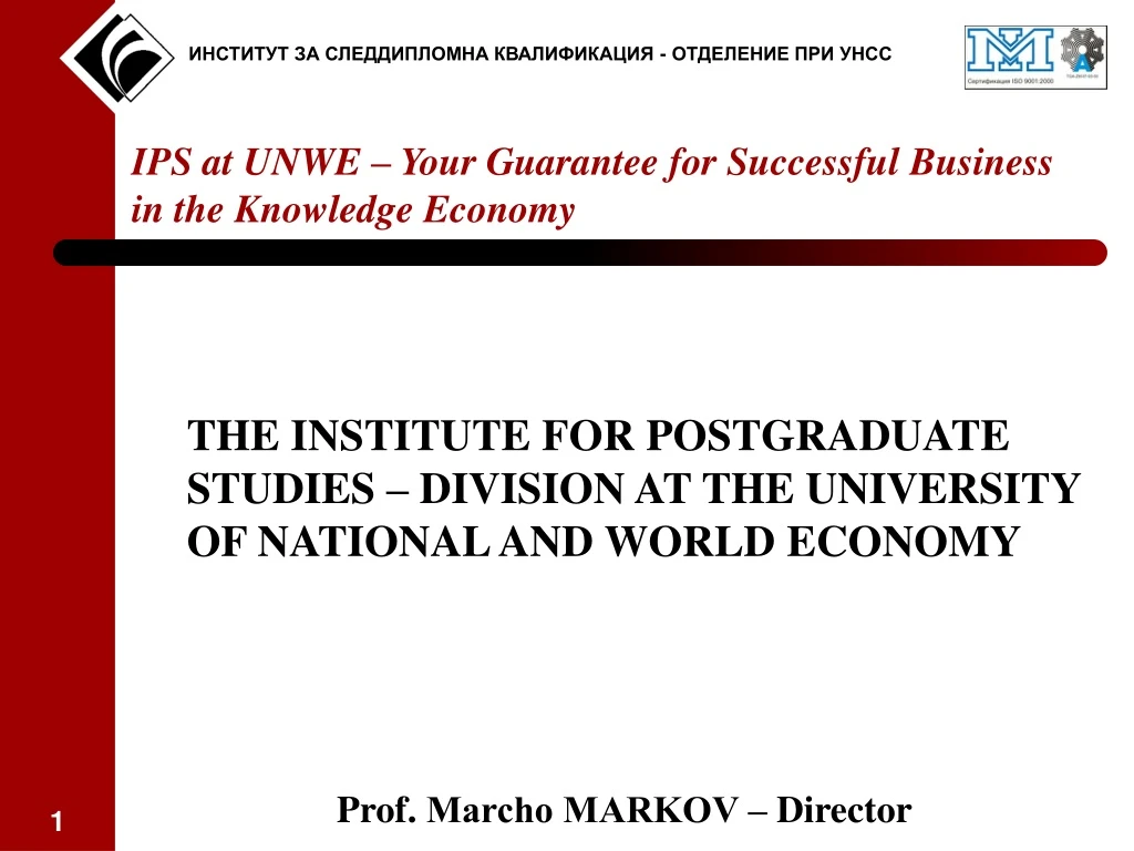 ips at unwe your guarantee for successful business in the knowledge economy