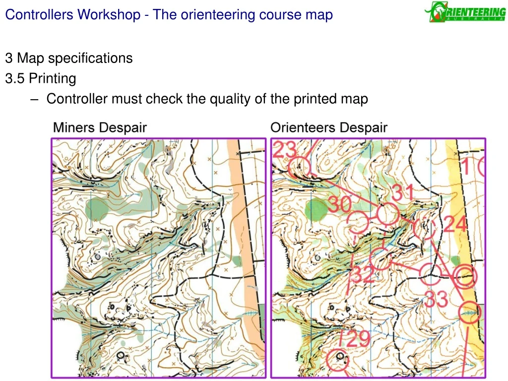 controllers workshop the orienteering course map