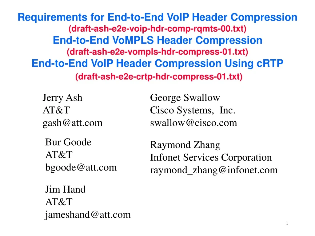 requirements for end to end voip header