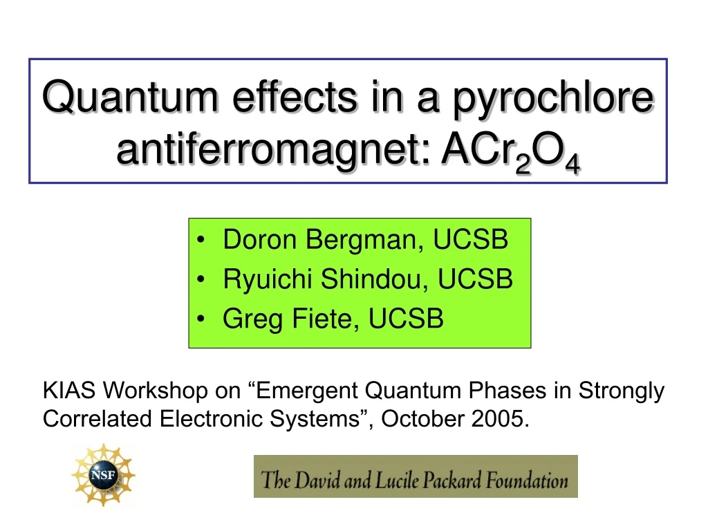 quantum effects in a pyrochlore antiferromagnet acr 2 o 4