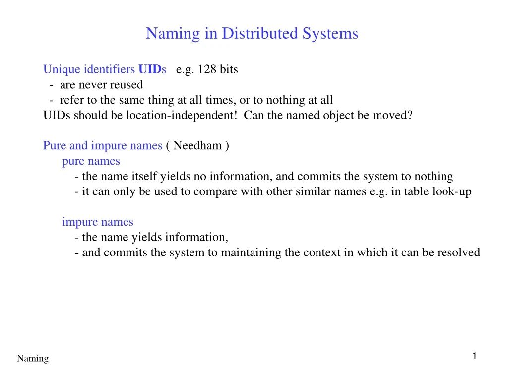 naming in distributed systems