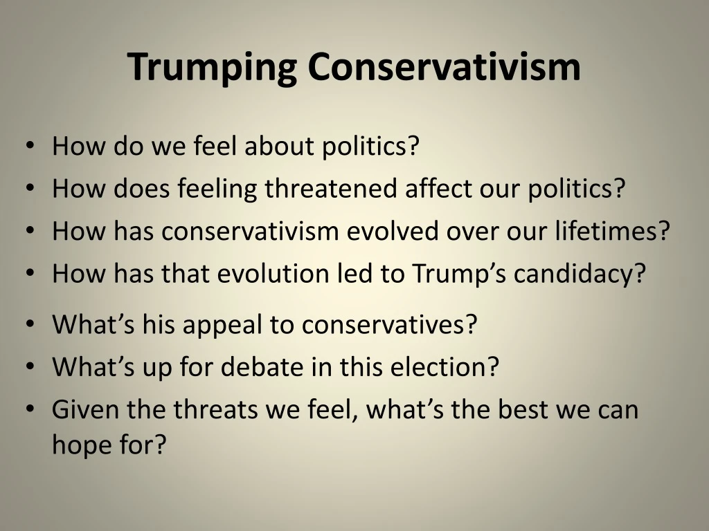 trumping conservativism