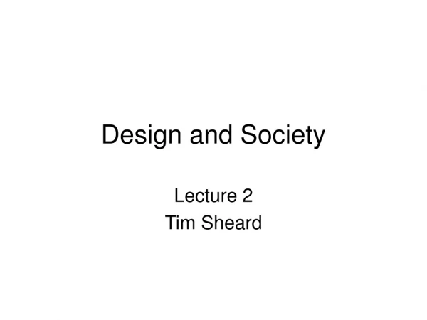 Design and Society