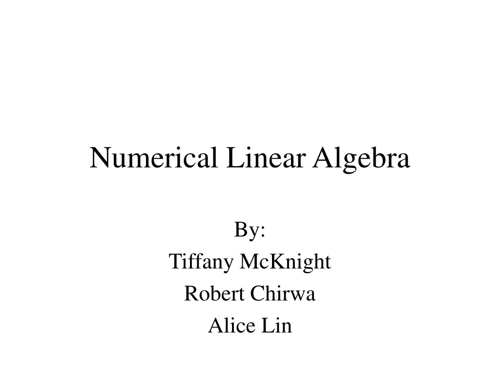 numerical linear algebra