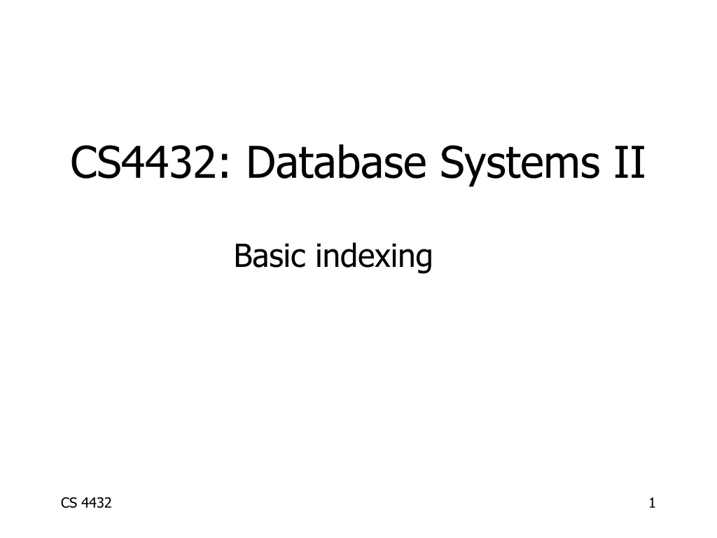 cs4432 database systems ii