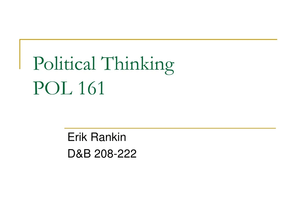 political thinking pol 161