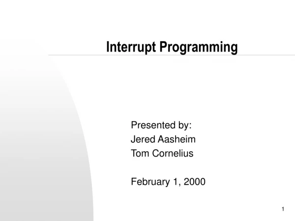 Interrupt Programming