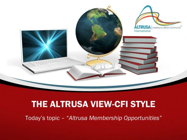 THE ALTRUSA VIEW-CFI STYLE