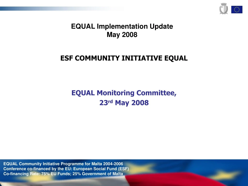 equal implementation update may 2008