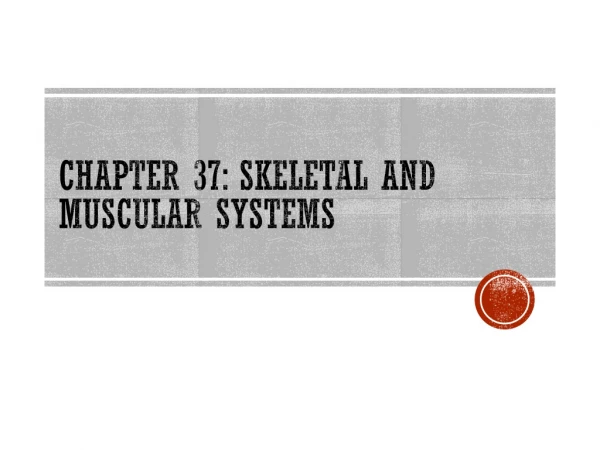 Chapter 37: Skeletal and Muscular Systems