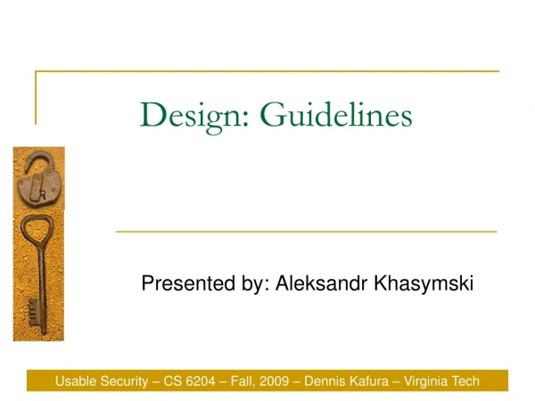 Design: Guidelines
