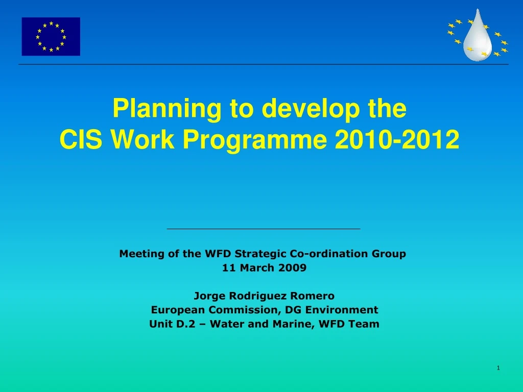 planning to develop the cis work programme 2010 2012