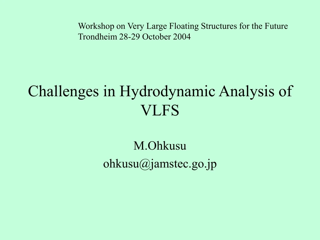 challenges in hydrodynamic analysis of vlfs