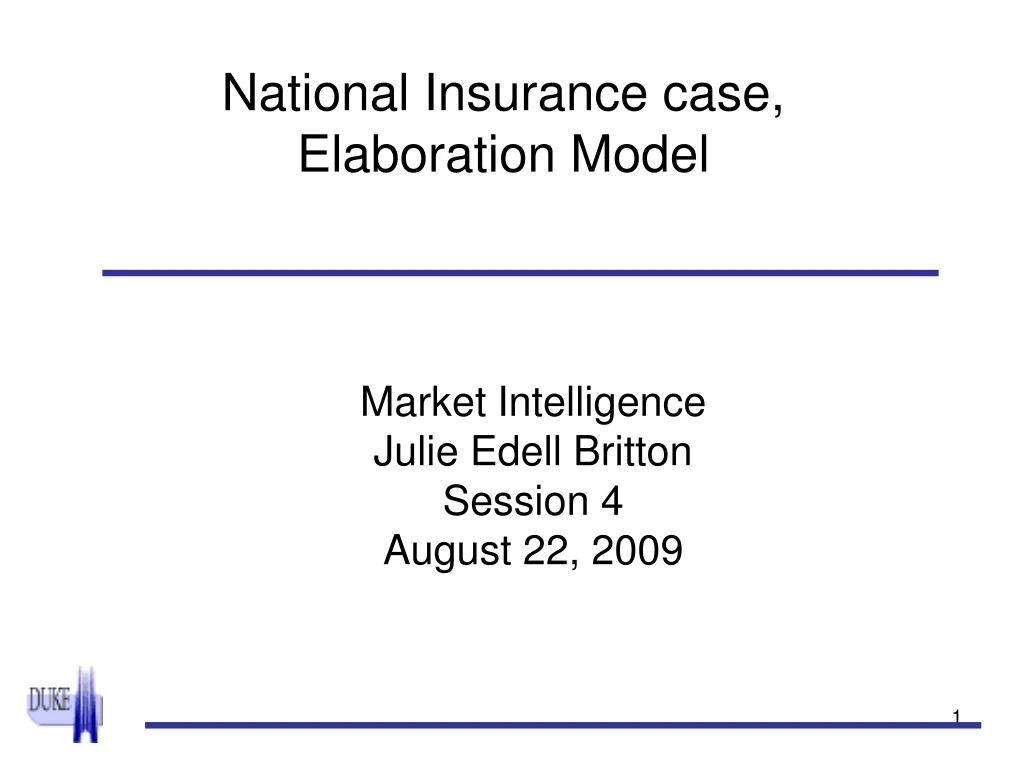 national insurance case elaboration model