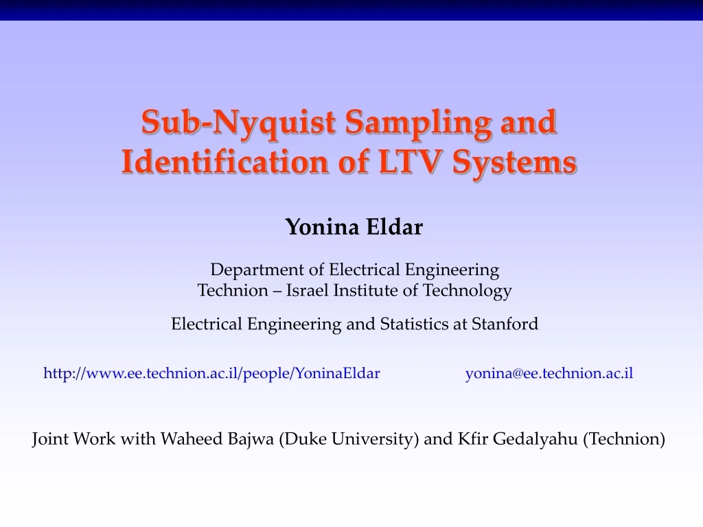 sub nyquist sampling and identification