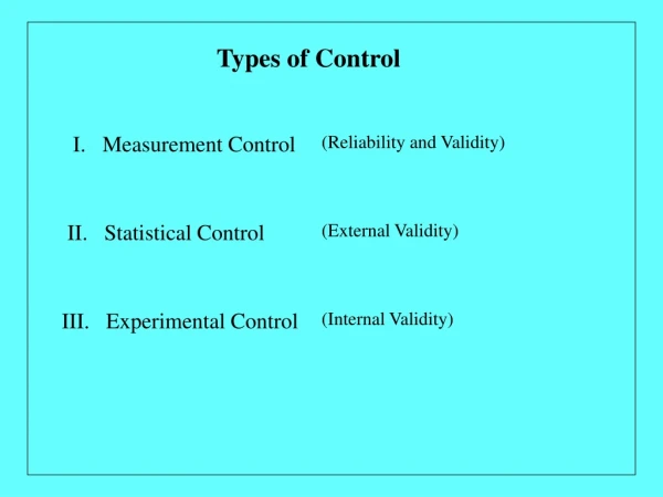 Types of Control