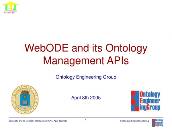 WebODE and its Ontology Management APIs