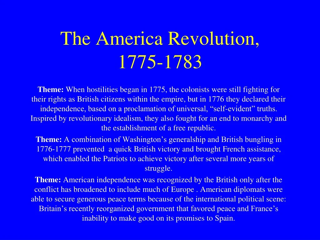 the america revolution 1775 1783