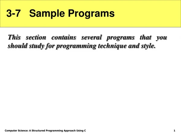 3-7   Sample Programs